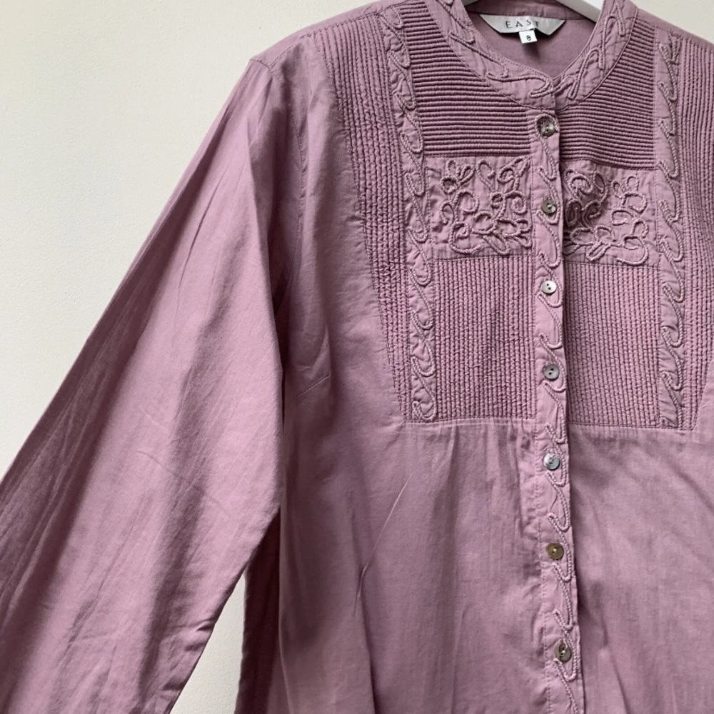 East pure cotton shirt size uk 8 long sleeves quilted - Picture 4 of 11